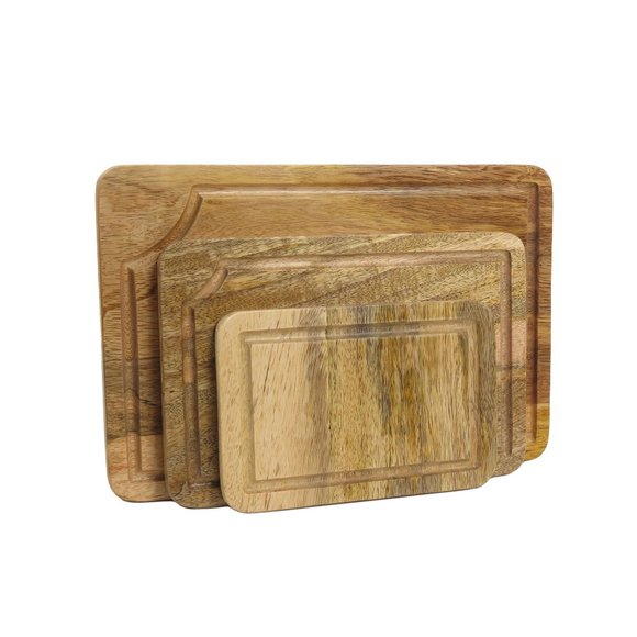 Wooden Cutting Board Set Juice Groove Durable Kitchen Chopping Boards Set 3 Pcs - Picture 5 of 8